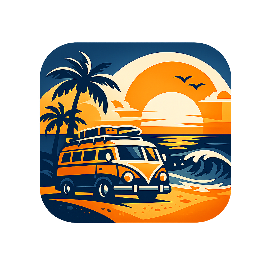Logo representando a VAN e os serviços praianos