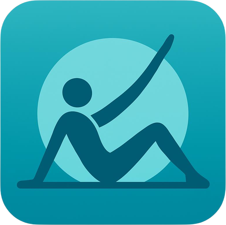 Logo branca com fundo azul do app TreinoFácil