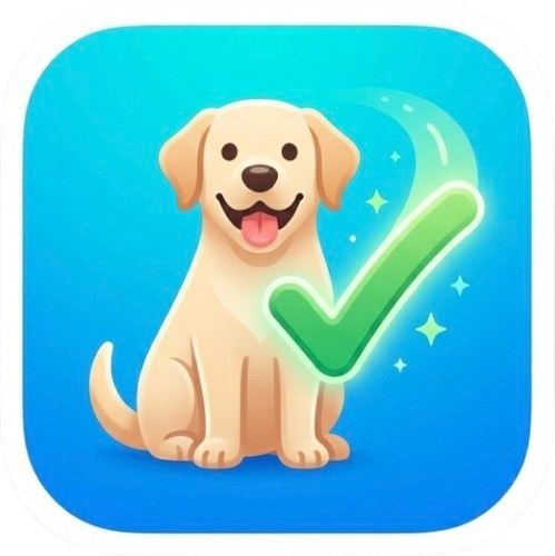 Logo branca com fundo azul do app PetFácil