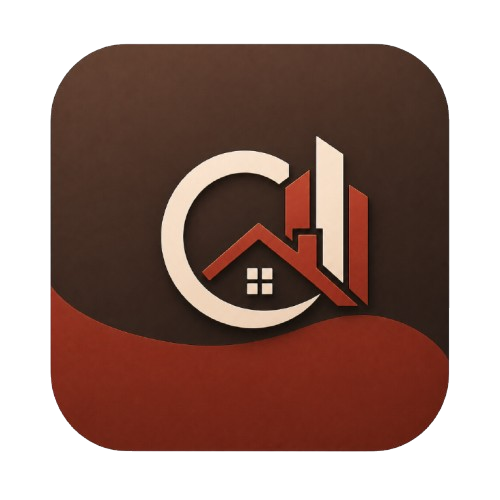 Logo com tons tijolo e marrom para casar com a categoria da construção